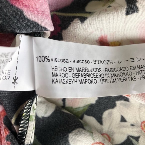 Zara Black Floral Off the Shoulder Ruffle Top XS - Picture 7 of 8